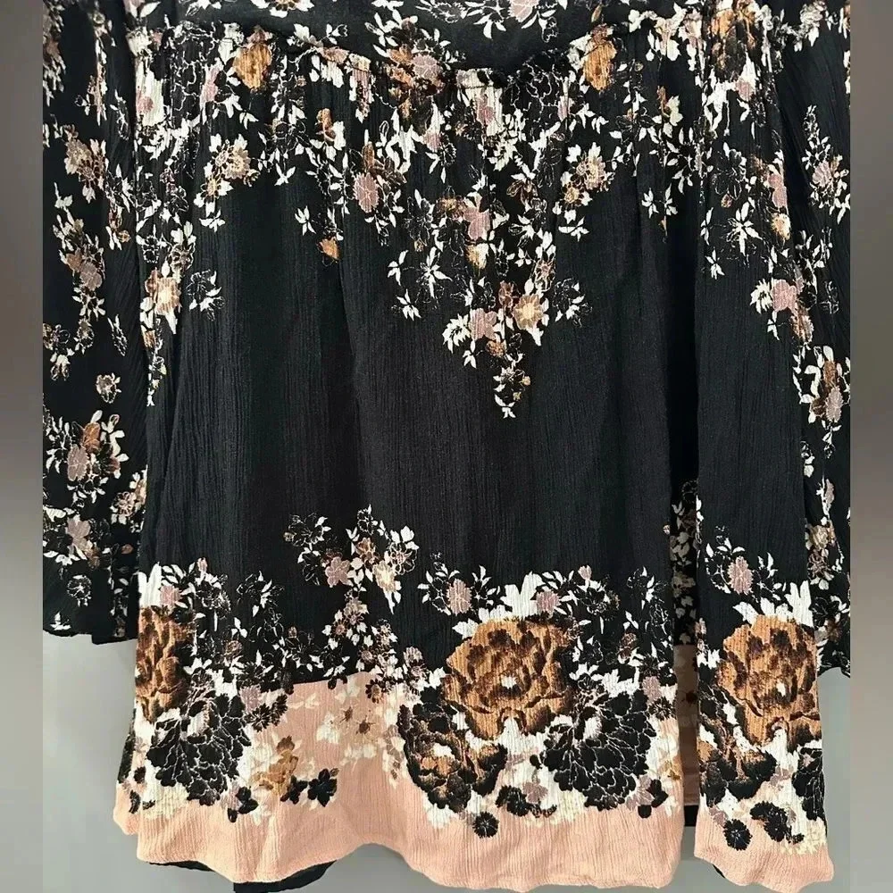 Free People Dress Modern Chinoiserie Bell Sleeve Size Small - Picture 3 of 8